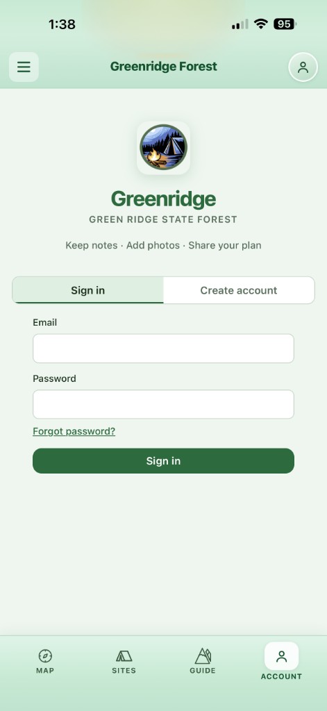 Greenridge sign-in screen.